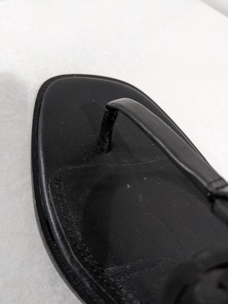 Tory Burch Black Leather Tiny Miller Sandals Size 8M - Picture 6 of 10